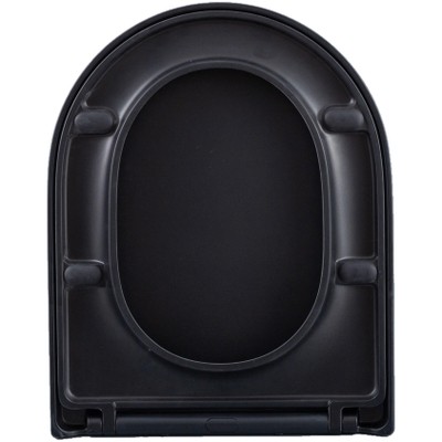 Saniclass Universo Abattant WC - fermeture douce - déclipsage rapide - duroplast - 46x36cm - 35mm - noir mat