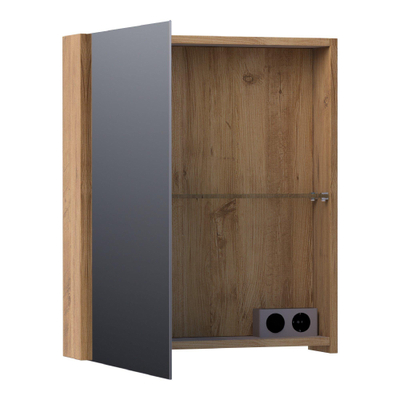 BRAUER Impress armoire de toilette – 59 x 70 x 15 cm – ouverture à gauche, porte-miroir double face – Chateau