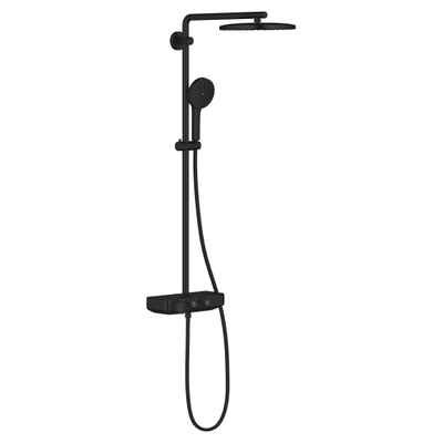GROHE Vitalio Joy doucheset - 28cm - rond - thermostatisch - SmartControl - mat zwart