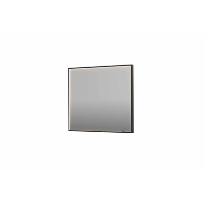 INK SP19 miroir - 90x4x80cm rectangulaire dans cadre en acier incl dir LED - chauffage - changement de couleur - dimmable et interrupteur - métal noir brossé