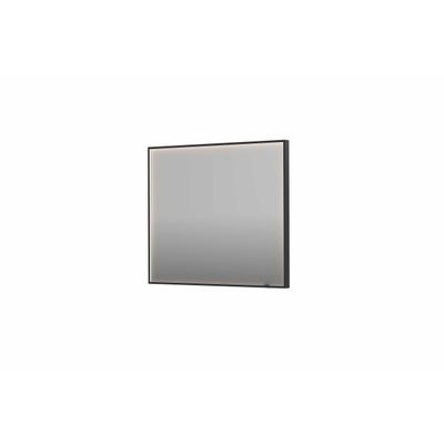 INK SP19 spiegel - 90x4x80cm rechthoek in stalen kader incl dir LED - verwarming - color changing - dimbaar en schakelaar - geborsteld metal black