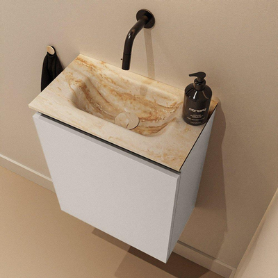MONDIAZ TURE-DLUX 40cm toiletmeubel Linen. EDEN wastafel Frappe positie midden. Zonder kraangat.