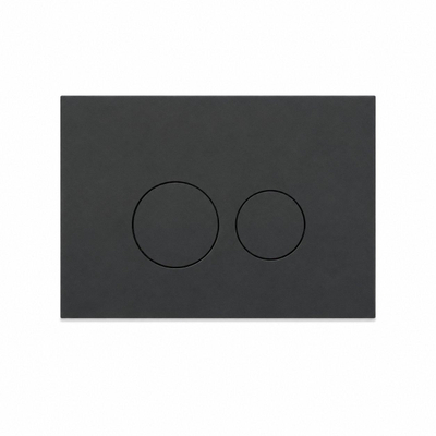 QeramiQ Dely Swirl Toiletset - inbouwreservoir Qeramiq Flush - slim zitting - kunststof mat antraciete bedieningsplaat - ronde knoppen - mat zwart