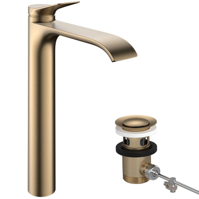 Hansgrohe VIVENIS wastafelkraan - model 250 - coolstart - met trekwaste - brushed bronze (brons)
