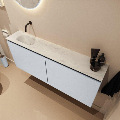 MONDIAZ TURE-DLUX 120cm toiletmeubel Clay. EDEN wastafel Opalo positie links. Zonder kraangat.