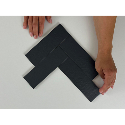 SAMPLE Terravito Nocino wandtegel - 6x18.6cm - Mercury mat (antraciet)
