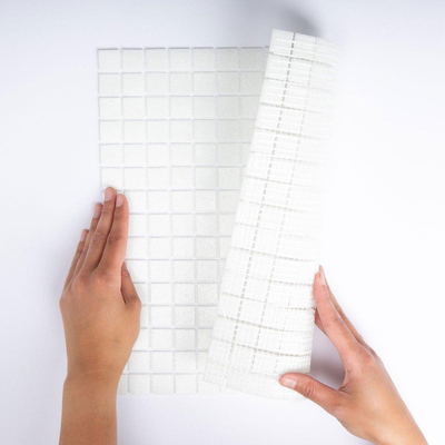 La Mosaic Factory Amsterdam carreau mosaïque - 32,2x32,2cm - carrelage mural et de sol - Carré - Verre Blanc Off Mat