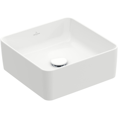 Villeroy & Boch Collaro opzetwastafel vierkant - 38x38cm - zonder overloop - zonder kraangat - White Alpine (glans wit)