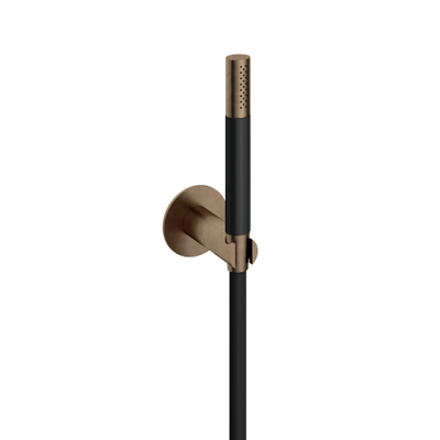 Hotbath Cobber M443 staafhanddouche met wandsteun en doucheslang 150cm messing verouderd verweerd OUTLETSTORE