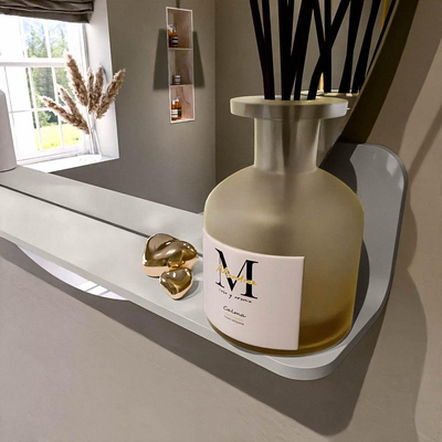Mondiaz SPOT miroir – Ø 80 cm – avec tablette – Linen (blanc cassé)