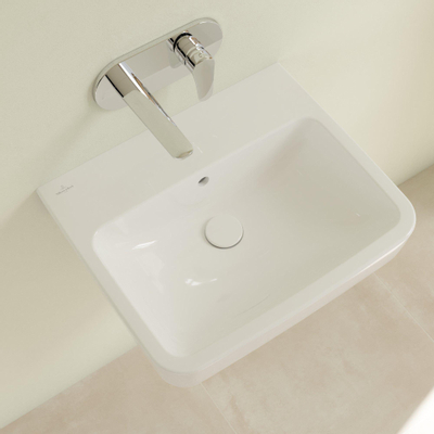 Villeroy & Boch O.novo Lavabo 55x17.5x13.5cm sans trou de robinet Ceramic+ Blanc Alpin