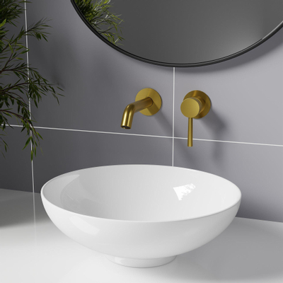 Fortifura Calvi Wastafelkraan - inbouw - met inbouwdeel - PVD - geborsteld messing (goud)