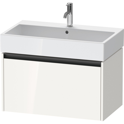 Duravit Ketho.2 Wastafelonderbouwkast - met 1 lade - 78.4x46x44cm - met greep antraciet - hoogglans wit