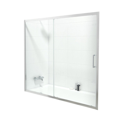 FugaFlow ID06 Quick Fit Pare baignoire - porte coulissante en 2 pièces - 170x150cm - verre de sécurité 6mm - anticalcaire - Chrome