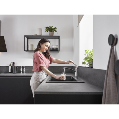 Hansgrohe Focus 1 gats keukenkraan EcoSmart met draaibare uitloop chroom