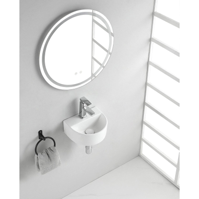 Wiesbaden Lara Lave mains 30x25x12cm demi circulaire blanc