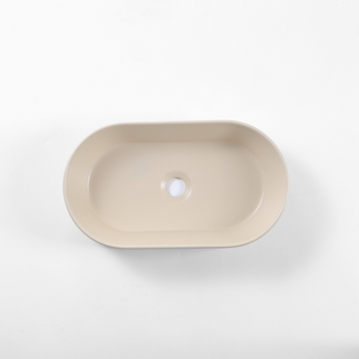 QeramiQ Dely Vasque à poser - 52x30x11.5cm - ovale - céramique - beige