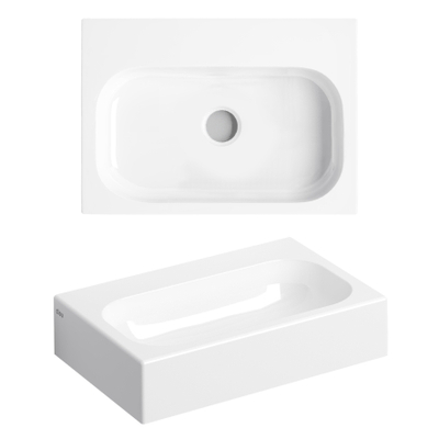 Clou Mini Match Me Lave-mains 45x32x10cm avec trou de robinet perçable marbre minéral Blanc