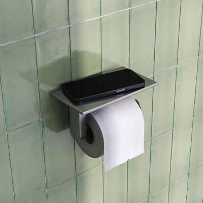 Brauer toiletrolhouder - 18cm - RVS geborsteld - beetje krom -OUTLETSTORE