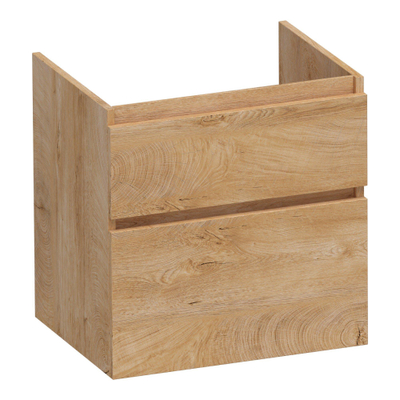 BRAUER Delight meuble sous-lavabo - 60x46x60cm - 2 tiroirs à fermeture douce - sans poignée - 1 découpe pour siphon - Forest Tan