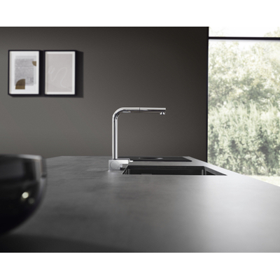 Hansgrohe Aquno Select M81 Mitigeur de cuisine 1 trou 250 2 jets avec douchette extractible poing chrome