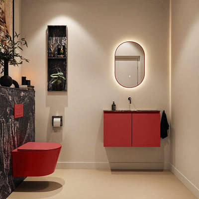 MONDIAZ TURE-DLUX 80cm toiletmeubel Fire. EDEN wastafel Lava positie midden. Zonder kraangat.