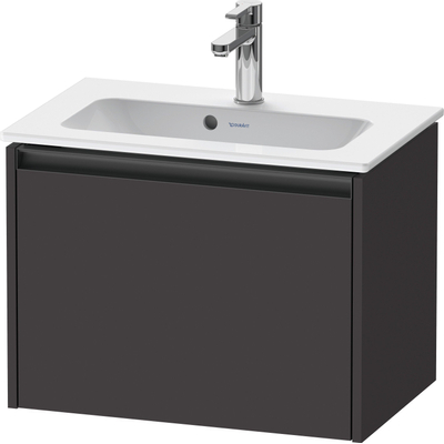 Duravit Ketho.2 Wastafelonderbouwkast - met 1 lade - 61x39x44cm - met greep antraciet - grafiet supermat