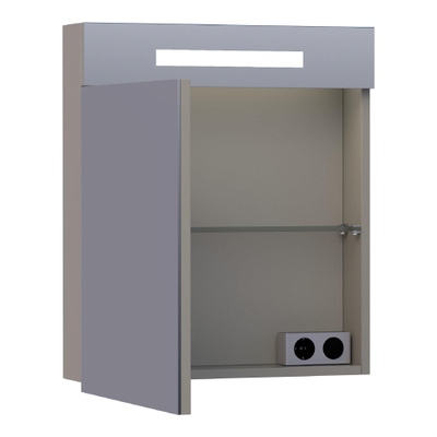 BRAUER Promise spiegelkast – 59x70x15 cm – directe LED – linksdraaiend – Taupe mat