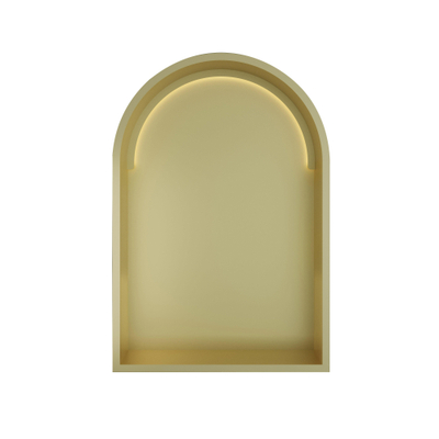 Hotbath &MORE Inbouwbox of inbouwnis Toogmodel - 30x45x10cm - met LED - IP44 - PVD - geborsteld messing (goud)