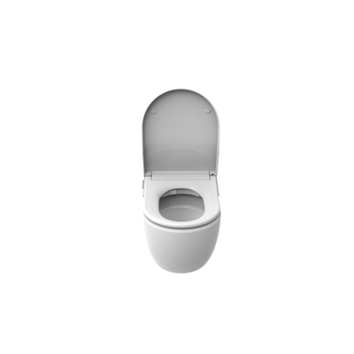 Bidetwash Optima douche-wc-zitting met wandcloset – set – compact 36,5x51 cm – glans wit