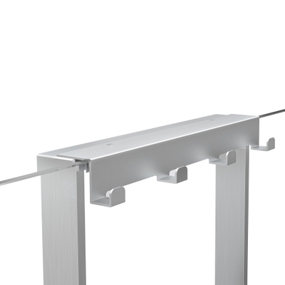 Fortifura Galeria schap met 4 haken - voor douchewand - 50x50x6.5cm - geborsteld RVS - B-KEUS - SCHAP DIENT IN ELKAAR GEZET TE WORDEN MET MONTAGE KIT -OUTLET UDEN