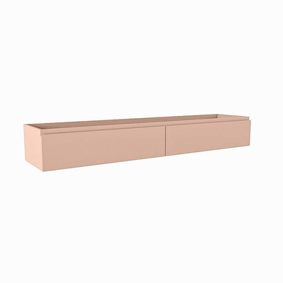 Mondiaz FOGE wastafelonderkast - 180x41x25cm - 2 lades - uitsparing links - softclose - Rosee