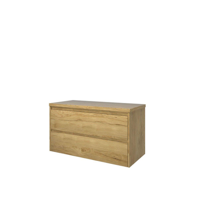 Proline Top badkamermeubelset - 100x46x55.2cm - wastafelblad - symmetrisch - MFC Ideal oak