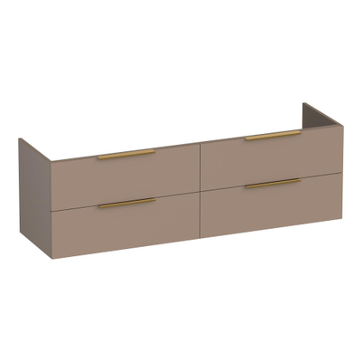 BRAUER Elevate wastafelonderkast 160 excl. opleggrepen 4 softclose lades en 2 sifon uitsparingen - mat mokka