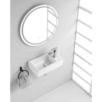 Wiesbaden Rhea L fontein rechts 45,5 x 26 x 12 cm keramiek glans wit