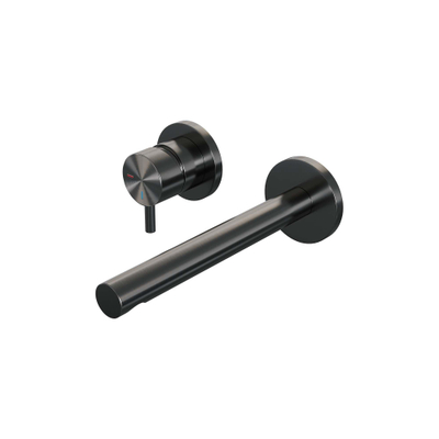 Brauer Gunmetal Edition robinet de lavabo encastré avec bec droit à droite et rosaces modèle B2 Gunmetal brossé PVD