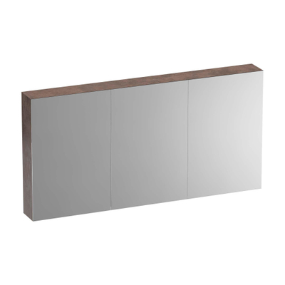 BRAUER Dual spiegelkast 140x70x15cm verlichting geintegreerd met 3 links- en rechtsdraaiende spiegeldeuren MFC Rusty