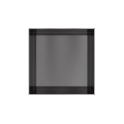 Hotbath &MORE Inbouwbox of inbouwnis - 30x30x10 - frameless - PVD - geborsteld gunmetal (antraciet)