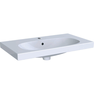Geberit Acanto wastafel - compact - met kraangat - met overloop - 75x42.2x16.8cm wit 500632012 - wit