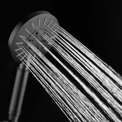Tiger Tyne ensemble de douche pluie sans robinet – douche de tête Ø 22,5 cm – barre de douche avec inverseur – douchette avec flexible – noir mat