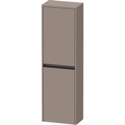 Duravit Ketho.2 Halfhoge kast - met 2 deuren - 40x132x24cm links - met tip onbasalt - mat basalt (antraciet)