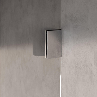 BRAUER Void Carving Nisdeur - 2-delig - 90x200cm - 60cm draaideur aan muur - glascoating - omkeerbaar - helder glas - Chroom