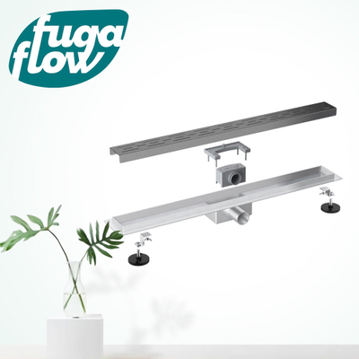 FugaFlow Eccelente Anta douchegoot badkamer 120cm met rooster met vloerflens Gunmetal