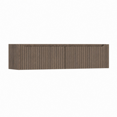 H&R Badmeubelen Juice Wastafelonderkast - 180x45x40cm - rechterhoek afgerond - 3D-front - 2 lades - geïntegreerde greep - tucson oak