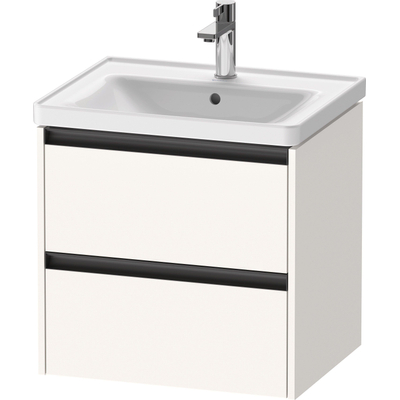 Duravit Ketho 2 Meuble sous-lavabo - 2 tiroirs - 58.4x45.5x54.9cm - poignées anthracite - blanc super mat
