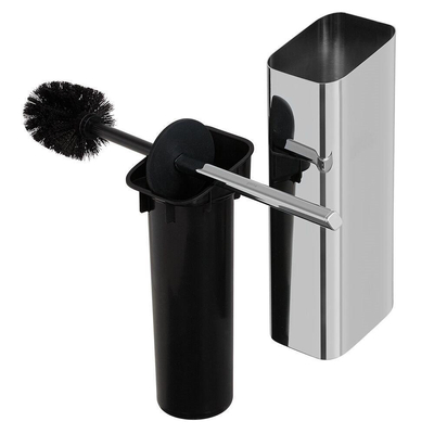 Geesa Shift Toiletborstel met houder Chroom (zwarte deksel en borstel)