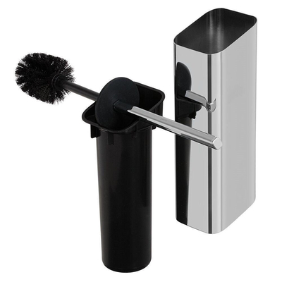 Geesa Shift brosse WC avec support 10.6x51.9x11.3cm (brosse et couvercle noir) chrome