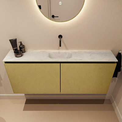 MONDIAZ TURE-DLUX Meuble WC 120 cm Oro. EDEN lavabo Opalo position milieu. Sans trou de robinet.