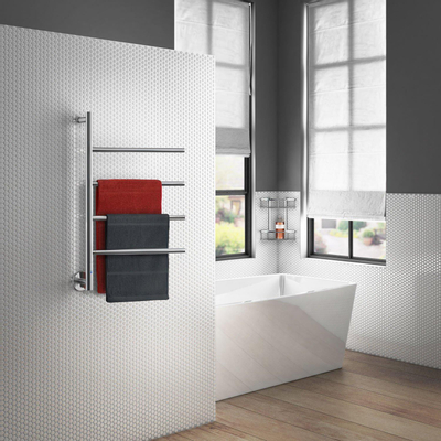 Smedbo Dry Handdoekradiator - 40.3x77.7x8.7cm - ophangen - RVS Gepolijst Edelstaal (licht beschadigd) OUTLETSTORE