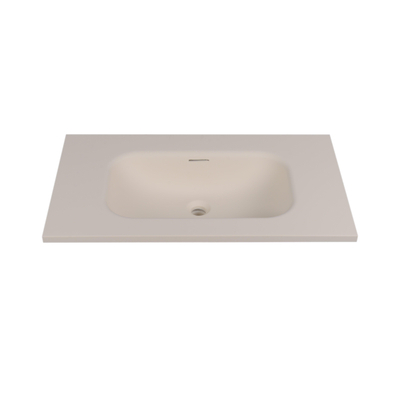 Saniclass Torino Meubelwastafel - 80.5x46x17.5cm - solid surface - 1 wasbak - zonder kraangaten - off-white